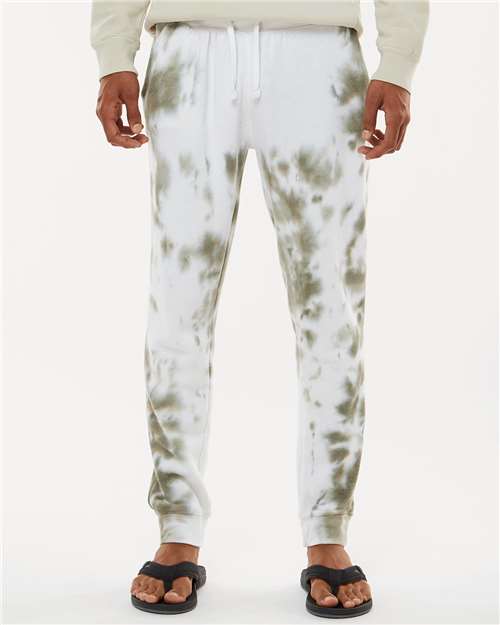 Olive Tie Dye Tie-Dyed Fleece Joggers - 8884