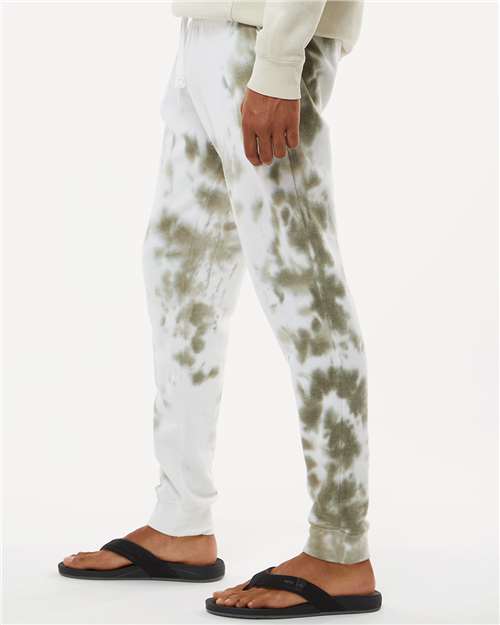 Olive Tie Dye Tie-Dyed Fleece Joggers - 8884