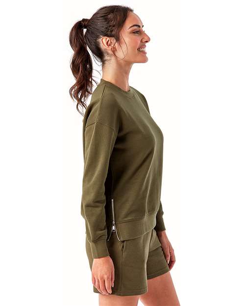 Olive Women's Billie Side-Zip Sweatshirt - TD600