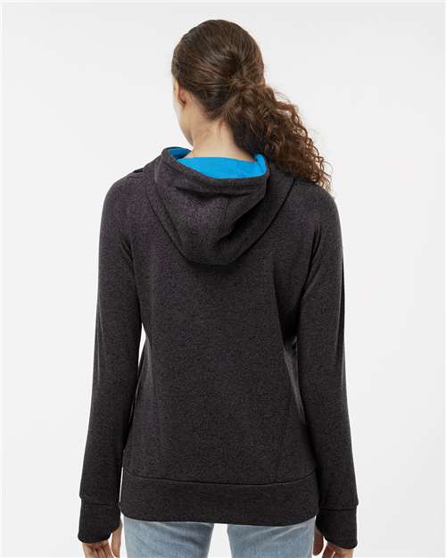 Onyx Fleck/ Electric Blue Women’s Cosmic Fleece Hooded Sweatshirt - 8616