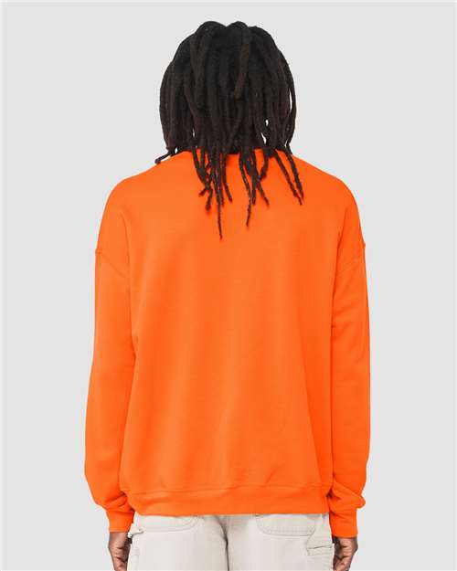 Orange Sponge Fleece Drop Shoulder Crewneck Sweatshirt - 3945