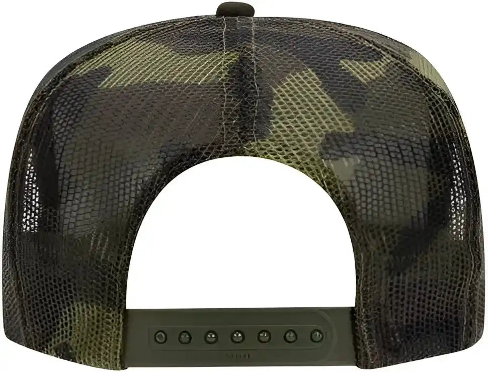 Otto 39-165 5 Panel Foam High Crown Mesh Back Trucker Snapback Cap - Brown Camo - Dark Gray / one Size Fits Most
