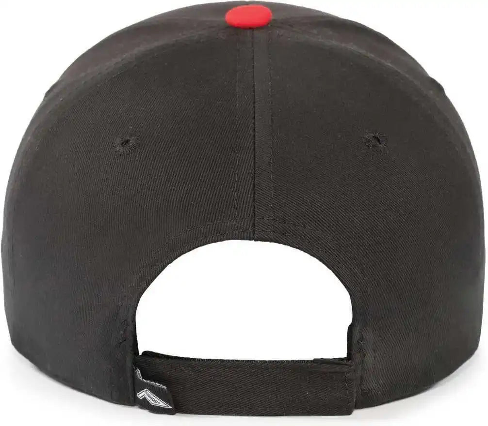 Pacific Headwear 101c Brushed Cotton Hook-and-loop Cap - Black Red - 7’’ - 7 7/8’’