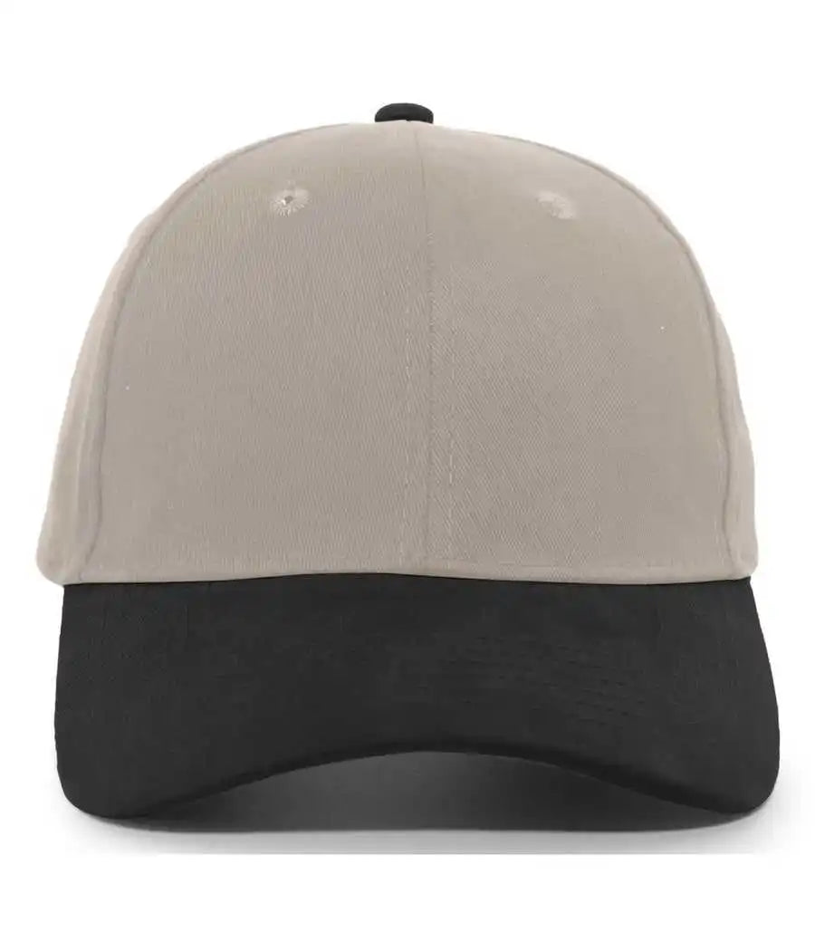 Pacific Headwear 101c Brushed Cotton Twill Hook-and-loop Adjustable Cap - Khaki Black - 7’’ - 7 7/8’’