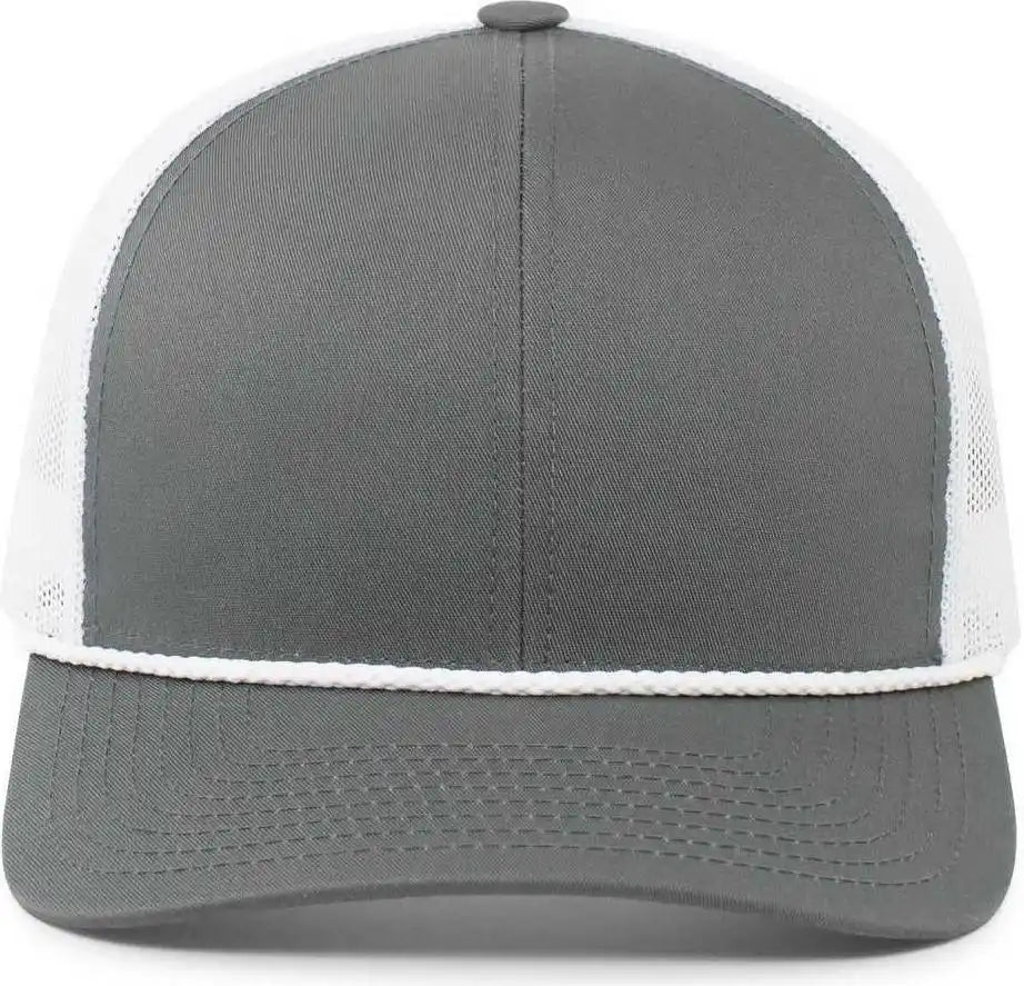Pacific Headwear 104br Trucker Snapback Braid Cap - Graphite White - Dark Gray / 7’’ - 7 7/8’’