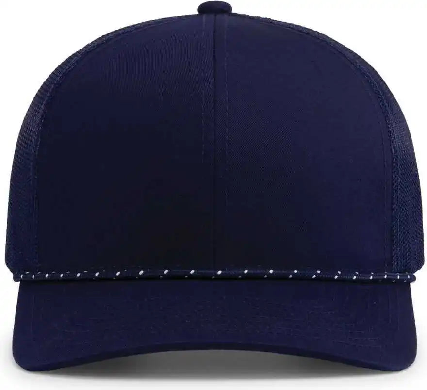Pacific Headwear 104br Trucker Snapback Braid Cap - True Navy - 7’’ - 7 7/8’’