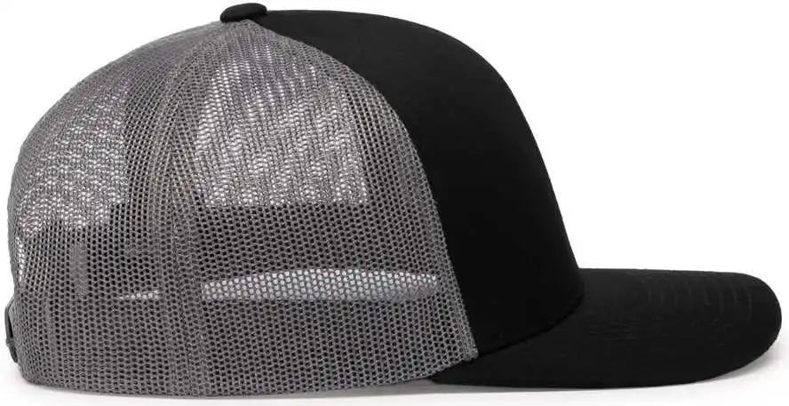 Pacific Headwear 104c Trucker Snapback Cap - Black Graphite