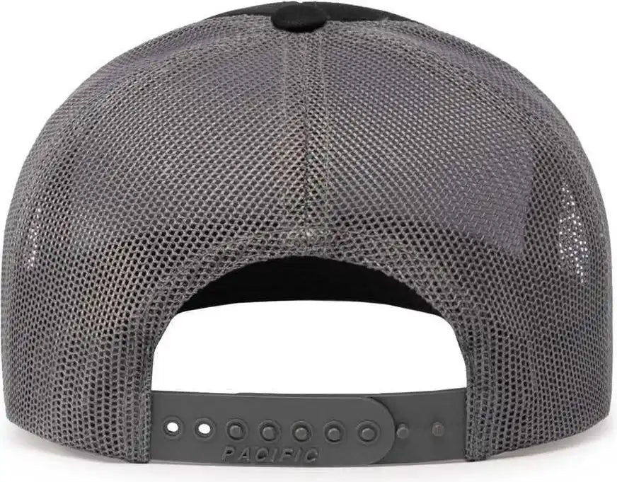 Pacific Headwear 104c Trucker Snapback Cap - Black Graphite