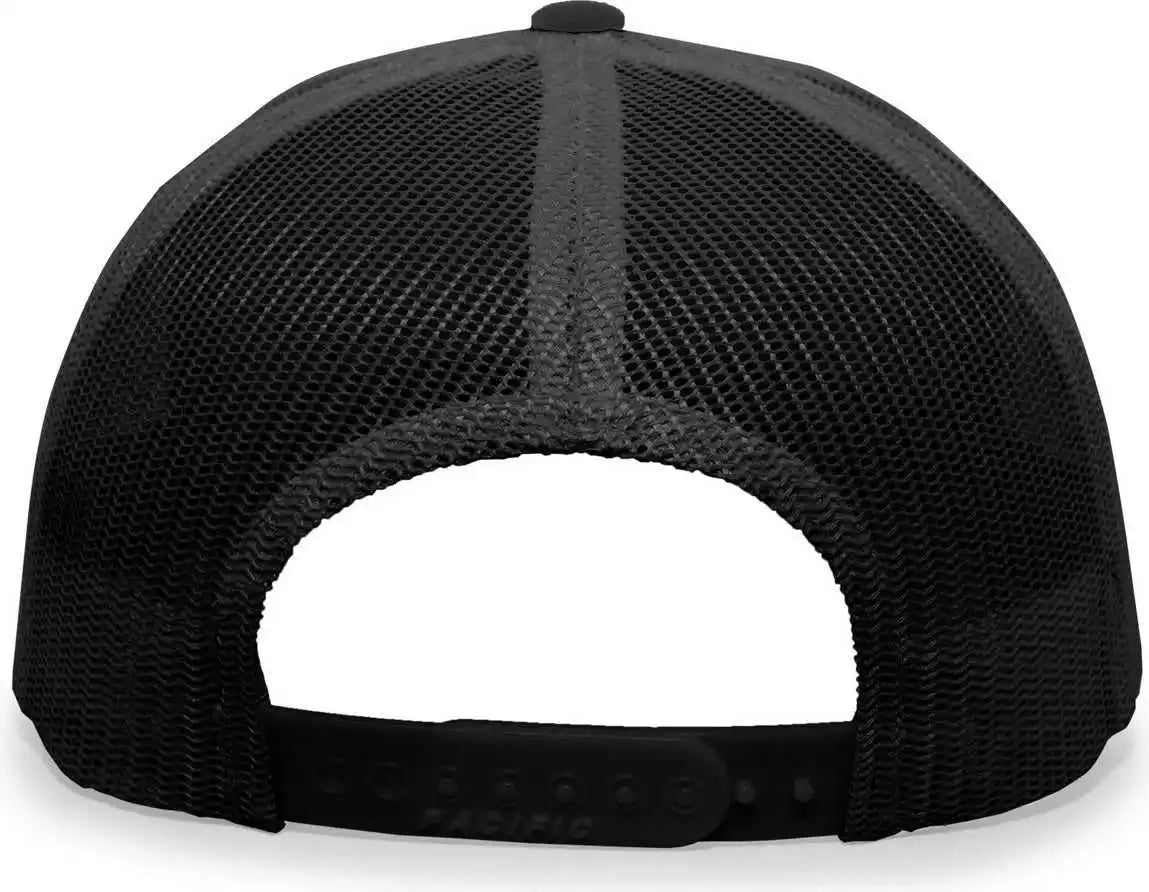 Pacific Headwear 104c Trucker Snapback Cap - Black