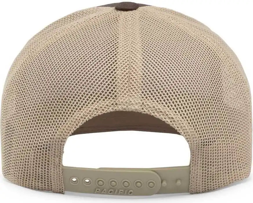 Pacific Headwear 104c Trucker Snapback Cap - Brown Khaki - 7’’ - 7 7/8’’