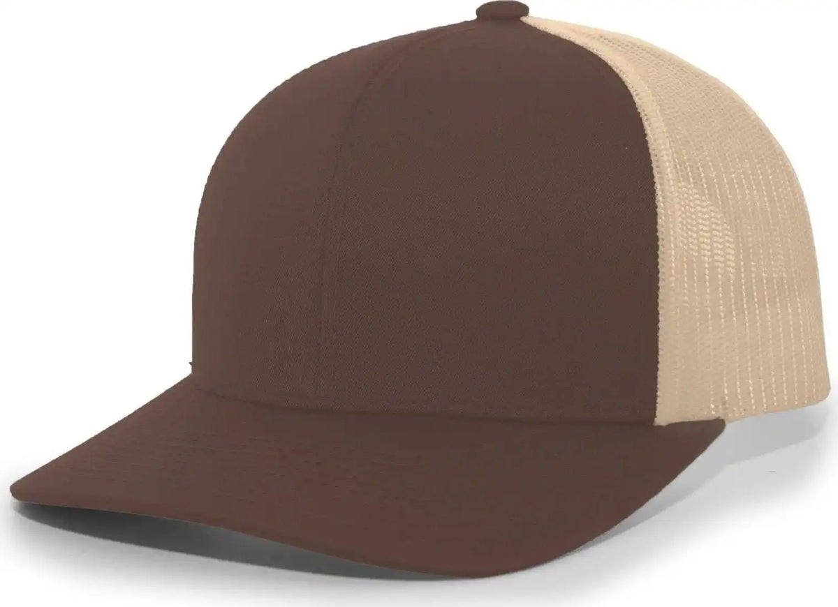 Pacific Headwear 104c Trucker Snapback Cap - Brown Khaki - 7’’ - 7 7/8’’