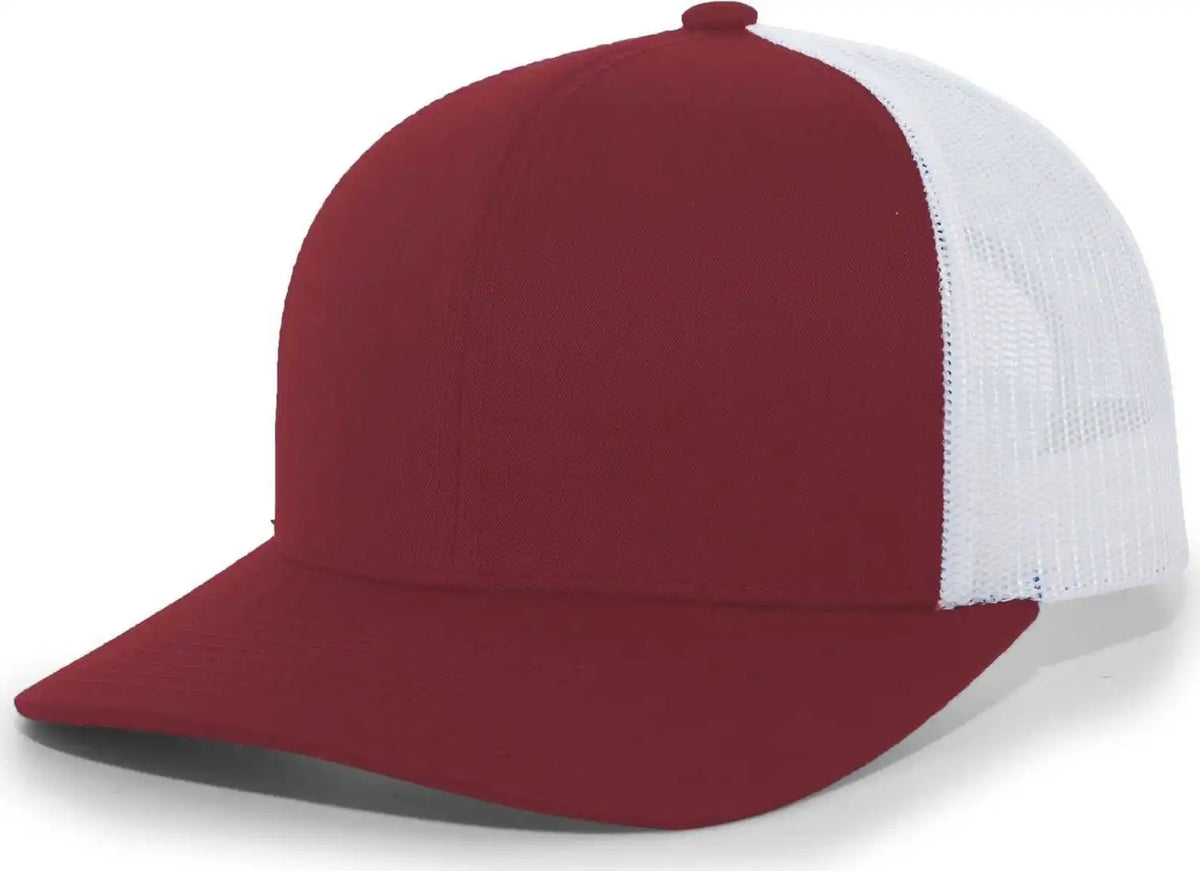 Pacific Headwear 104c Trucker Snapback Cap - Cardinal White - 7’’ - 7 7/8’’