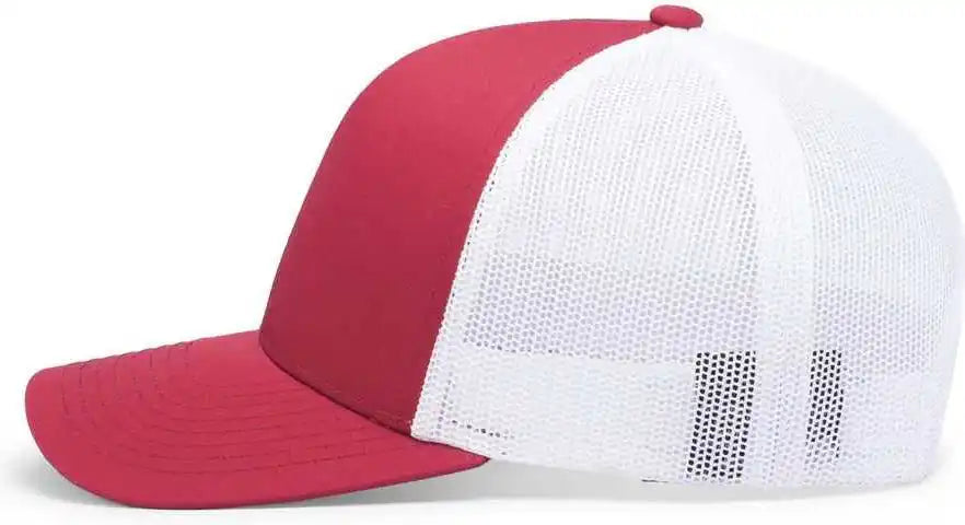 Pacific Headwear 104c Trucker Snapback Cap - Cardinal White - 7’’ - 7 7/8’’