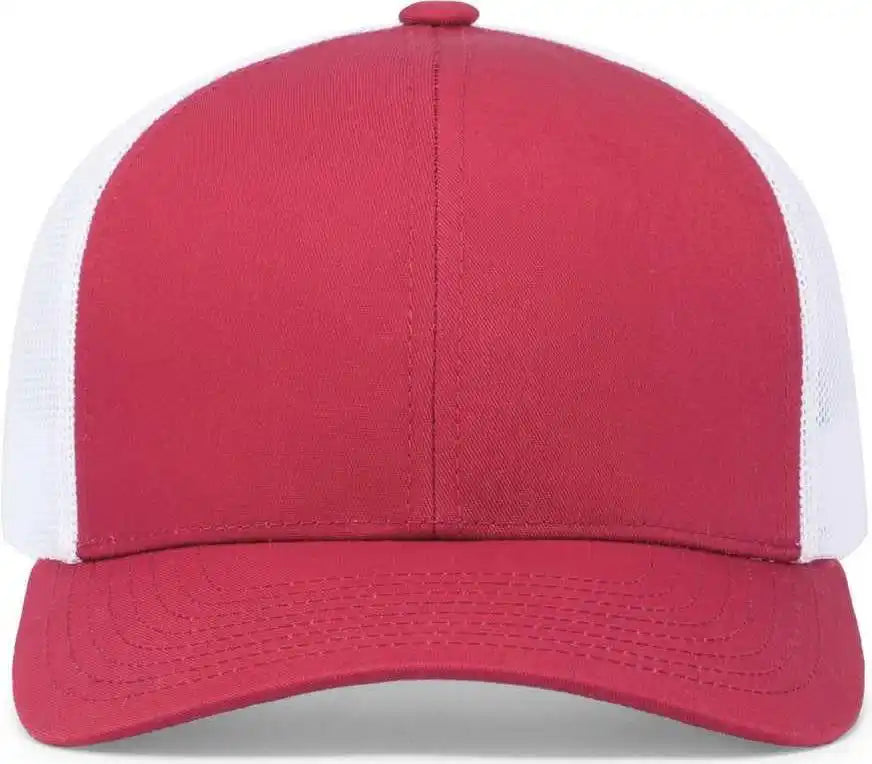 Pacific Headwear 104c Trucker Snapback Cap - Cardinal White - 7’’ - 7 7/8’’