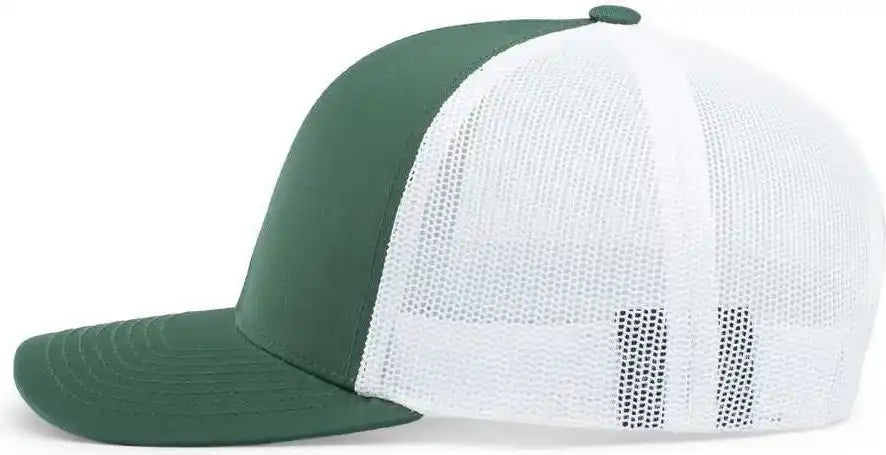 Pacific Headwear 104c Trucker Snapback Cap - Dark Green White - Forest / 7’’ - 7 7/8’’