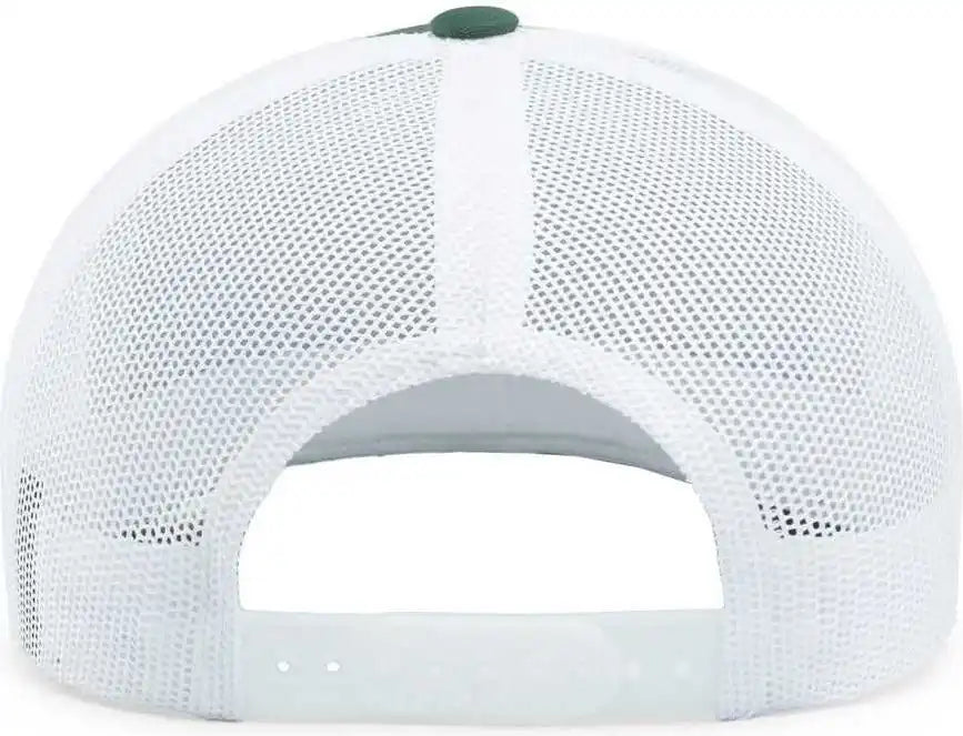 Pacific Headwear 104c Trucker Snapback Cap - Dark Green White - Forest / 7’’ - 7 7/8’’
