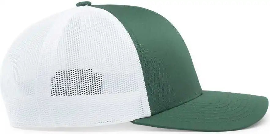 Pacific Headwear 104c Trucker Snapback Cap - Dark Green White - Forest / 7’’ - 7 7/8’’