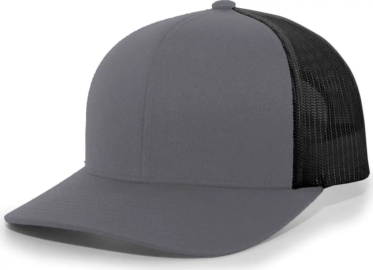 Pacific Headwear 104c Trucker Snapback Cap - Graphite Black - Dark Gray / 7’’ - 7 7/8’’