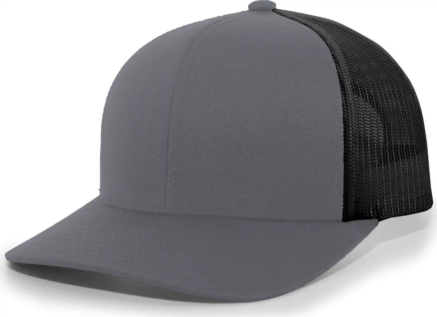 Pacific Headwear 104c Trucker Snapback Cap - Graphite Black - Dark Gray / 7’’ - 7 7/8’’