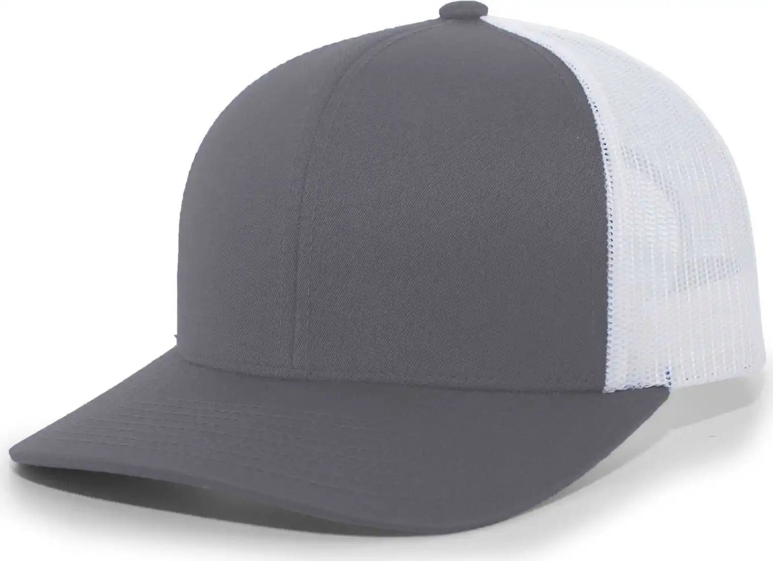 Pacific Headwear 104c Trucker Snapback Cap - Graphite White - Dark Gray / 6 1/2’’ - 7’’