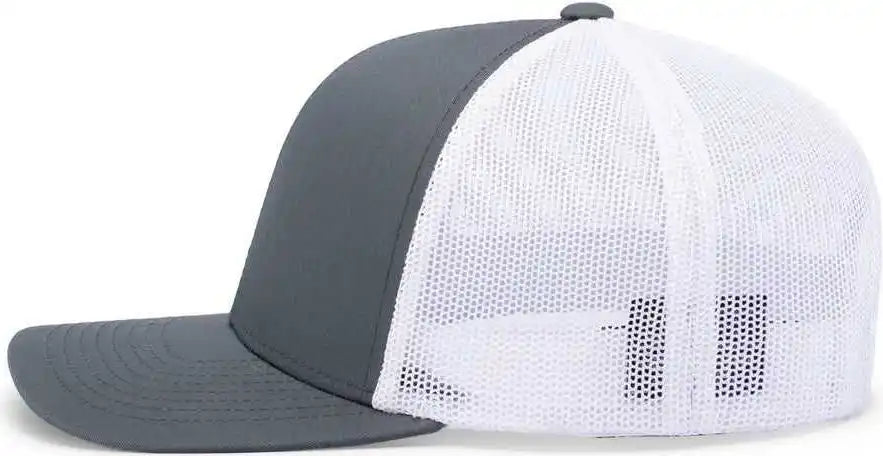 Pacific Headwear 104c Trucker Snapback Cap - Graphite White