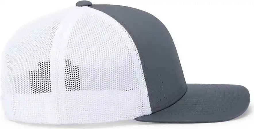 Pacific Headwear 104c Trucker Snapback Cap - Graphite White