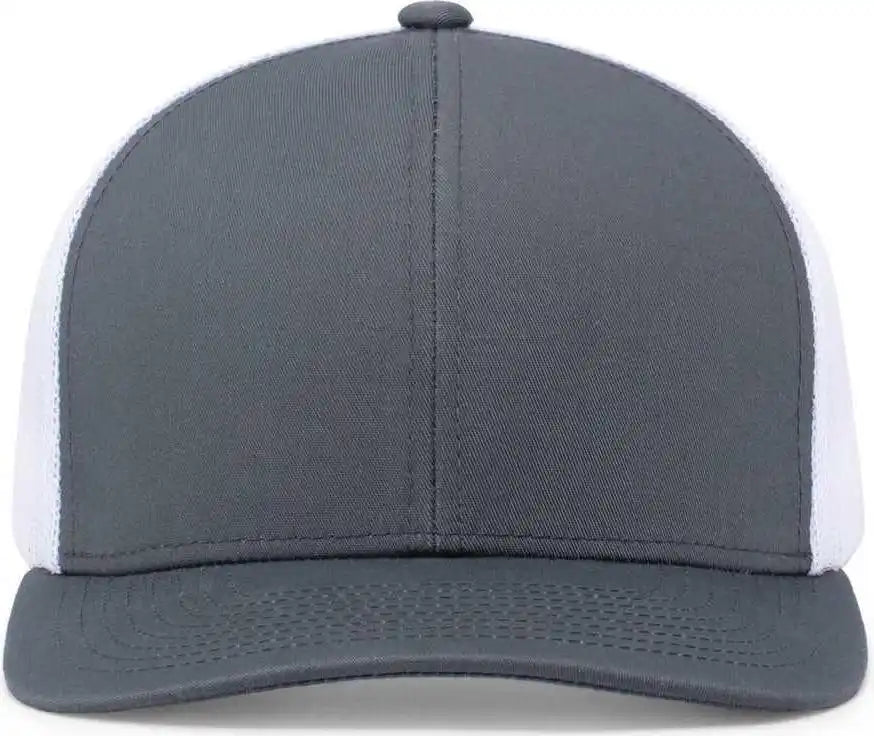 Pacific Headwear 104c Trucker Snapback Cap - Graphite White