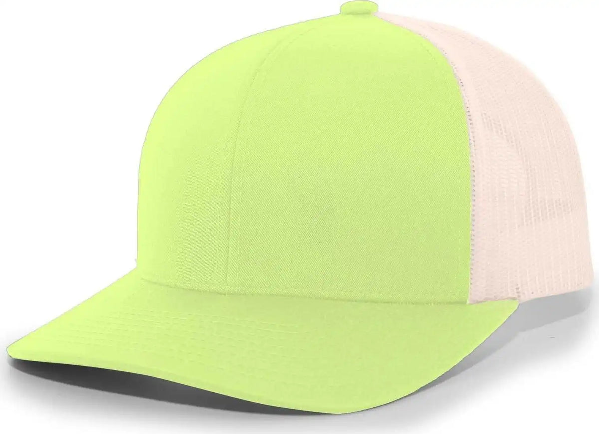 Pacific Headwear 104c Trucker Snapback Cap - Green Glow Beige - Gray Ivory / 7’’ - 7 7/8’’