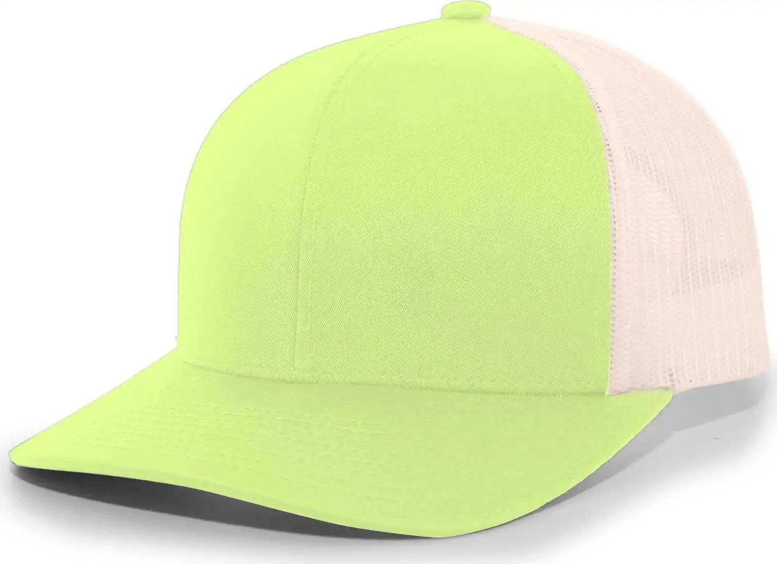 Pacific Headwear 104c Trucker Snapback Cap - Green Glow Beige - Gray Ivory / 7’’ - 7 7/8’’
