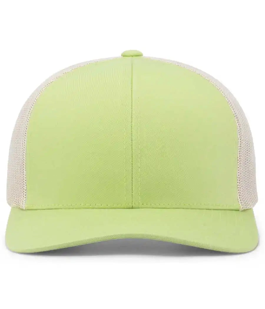 Pacific Headwear 104c Trucker Snapback Cap - Green Glow Beige - Gray Ivory / 7’’ - 7 7/8’’