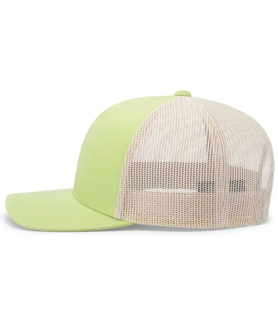 Pacific Headwear 104c Trucker Snapback Cap - Green Glow Beige - Gray Ivory / 7’’ - 7 7/8’’