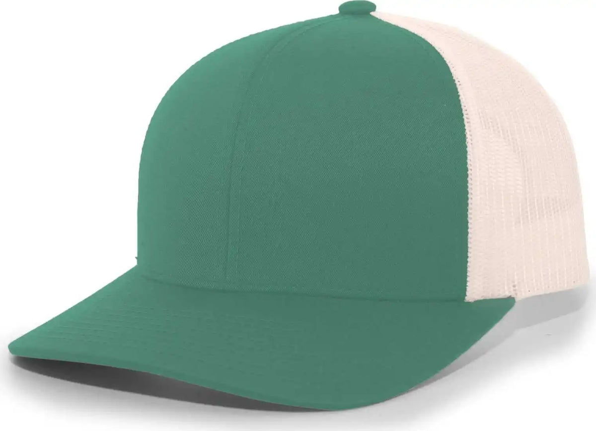 Pacific Headwear 104c Trucker Snapback Cap - Jaguar Teal Beige - Green Ivory / 7’’ - 7 7/8’’