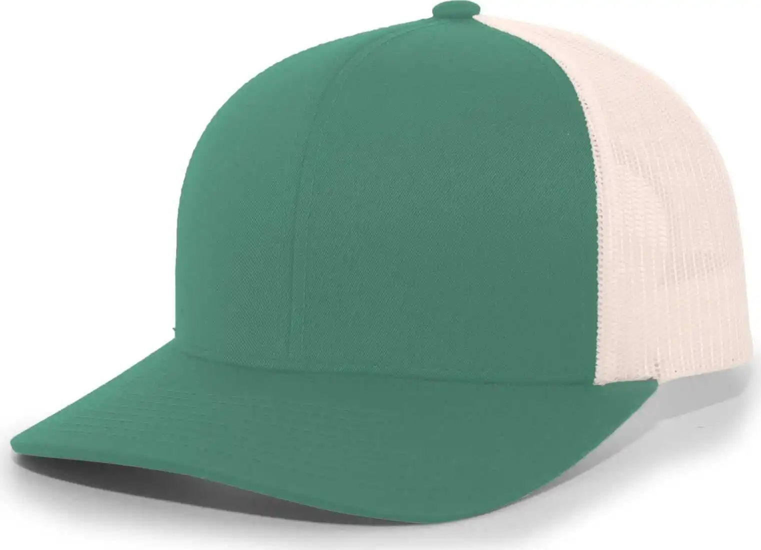Pacific Headwear 104c Trucker Snapback Cap - Jaguar Teal Beige - Green Ivory / 7’’ - 7 7/8’’