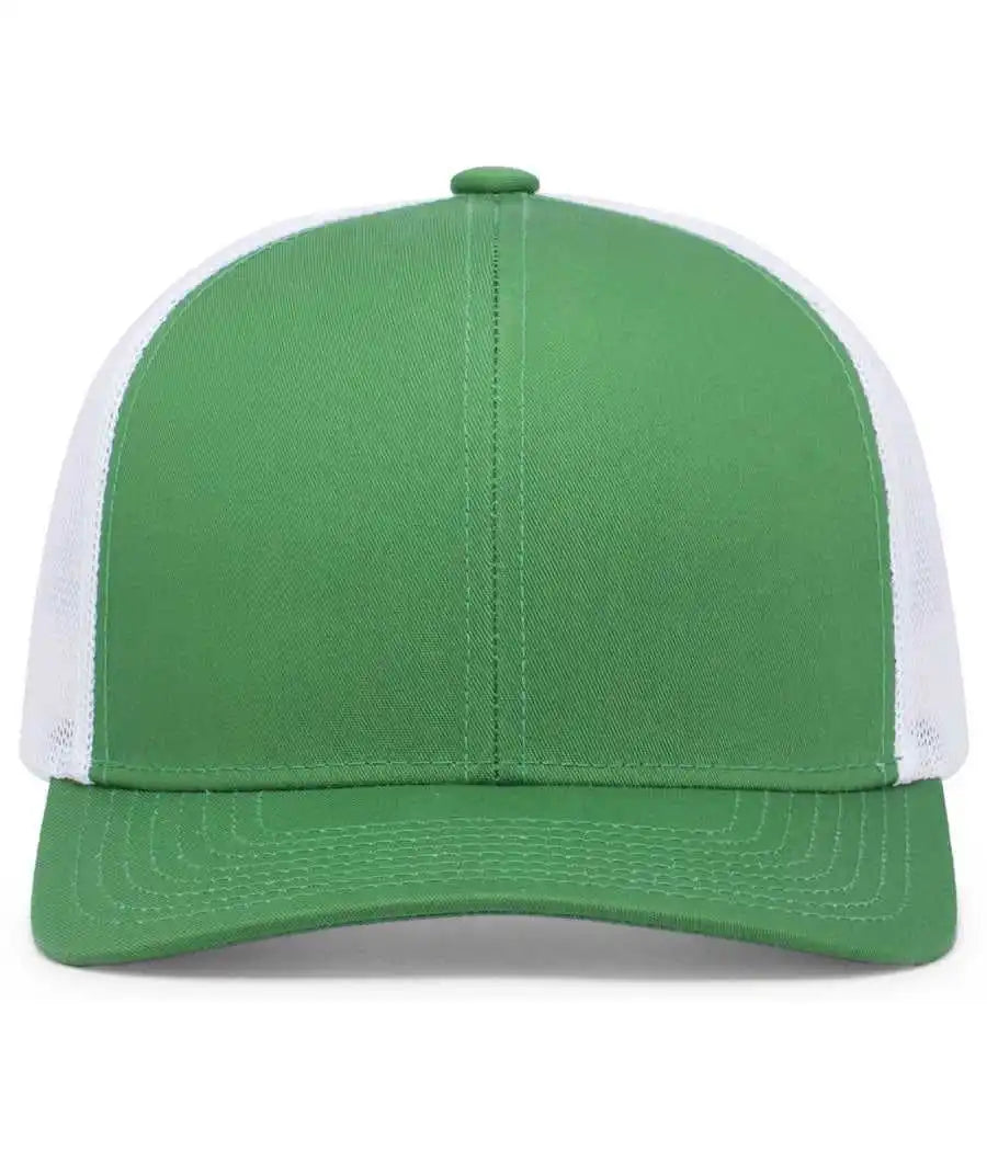 Pacific Headwear 104c Trucker Snapback Cap - Kelly White - 7’’ - 7 7/8’’
