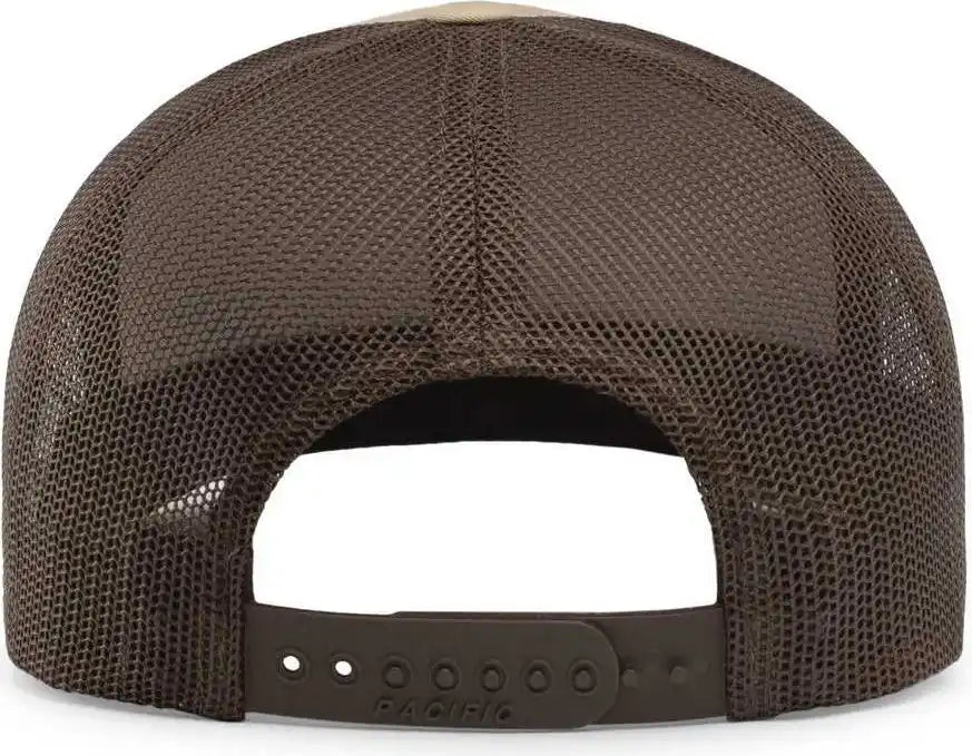 Pacific Headwear 104c Trucker Snapback Cap - Khaki Brown - 7’’ - 7 7/8’’