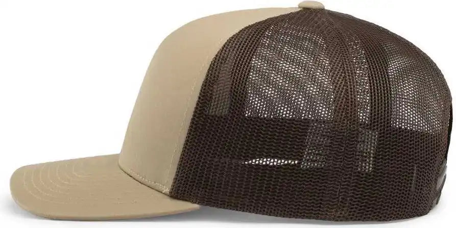 Pacific Headwear 104c Trucker Snapback Cap - Khaki Brown - 7’’ - 7 7/8’’