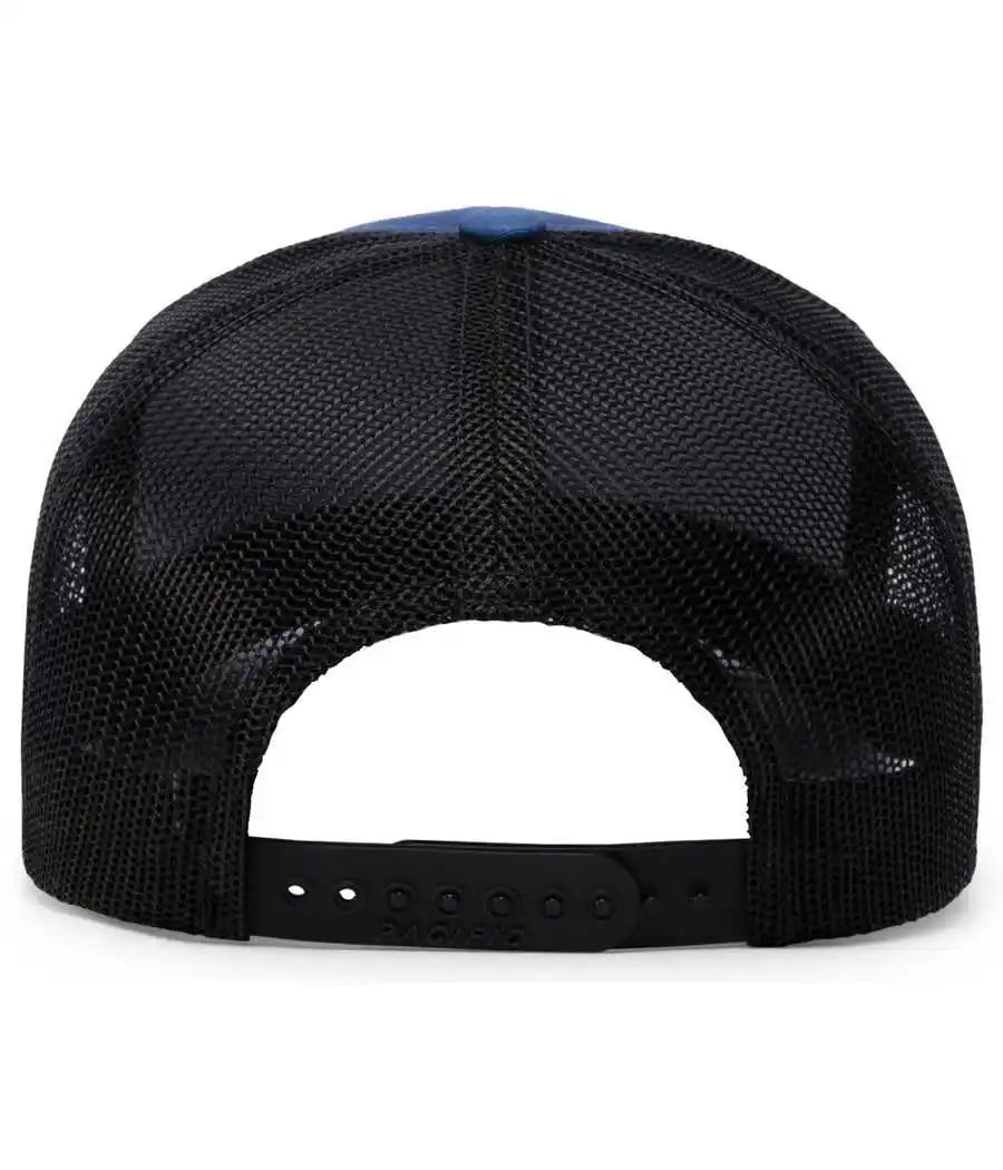 Pacific Headwear 104c Trucker Snapback Cap - Ocean Blue Charcoal - Navy Dark Gray / 7’’ - 7 7/8’’