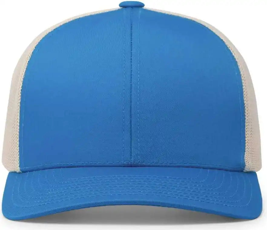 Pacific Headwear 104c Trucker Snapback Cap - Panther Teal Beige - Ivory / 7’’ - 7 7/8’’
