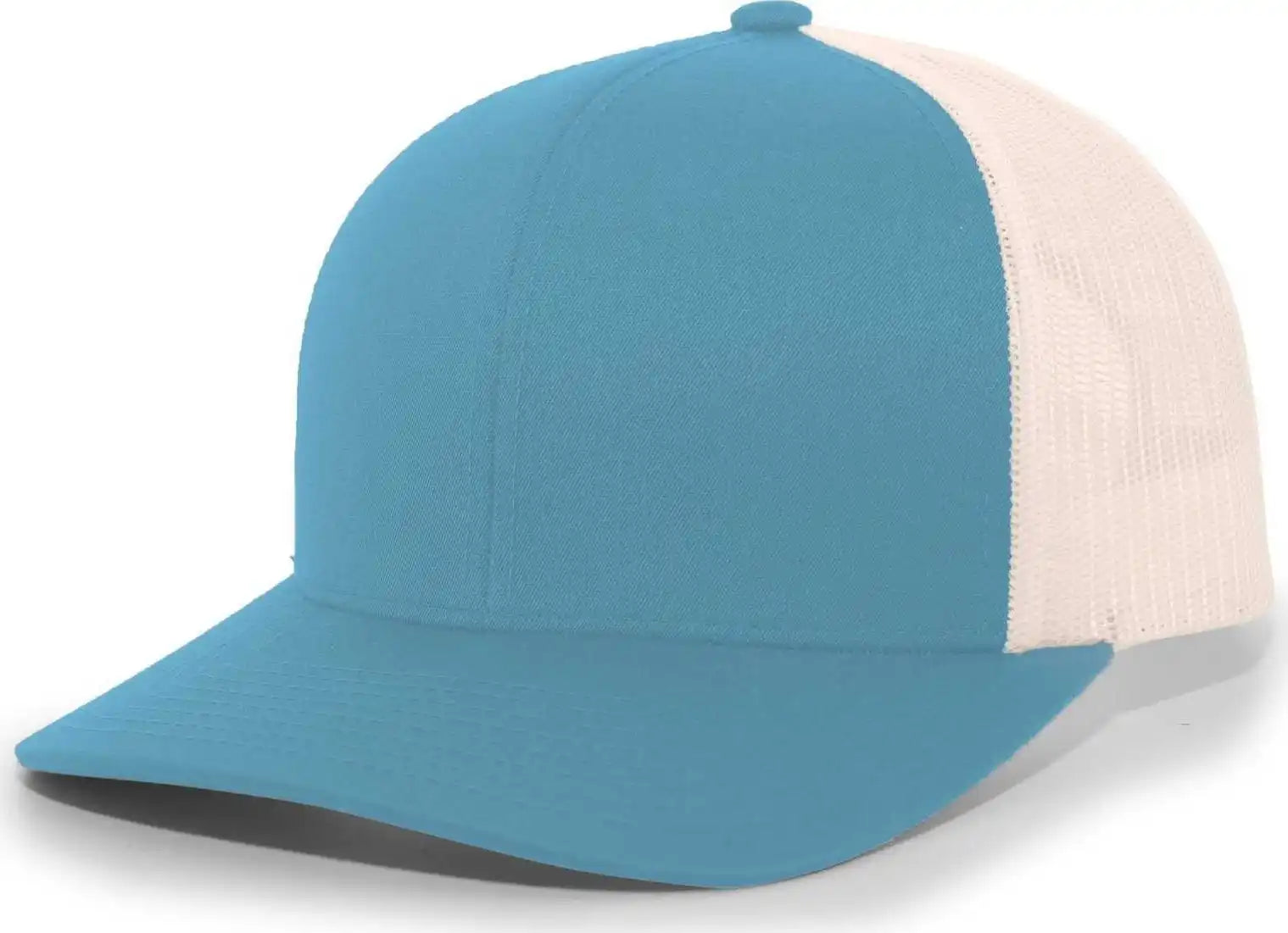 Pacific Headwear 104c Trucker Snapback Cap - Panther Teal Beige - Ivory / 7’’ - 7 7/8’’