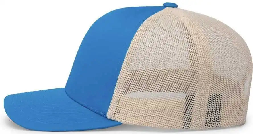 Pacific Headwear 104c Trucker Snapback Cap - Panther Teal Beige - Ivory / 7’’ - 7 7/8’’