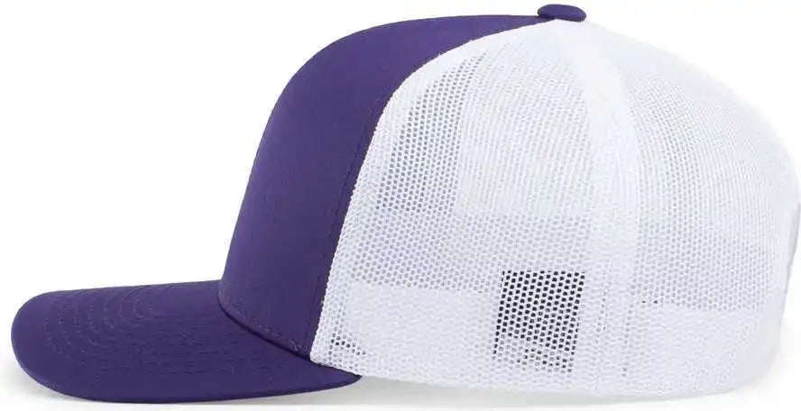Pacific Headwear 104c Trucker Snapback Cap - Purple White - 7’’ - 7 7/8’’