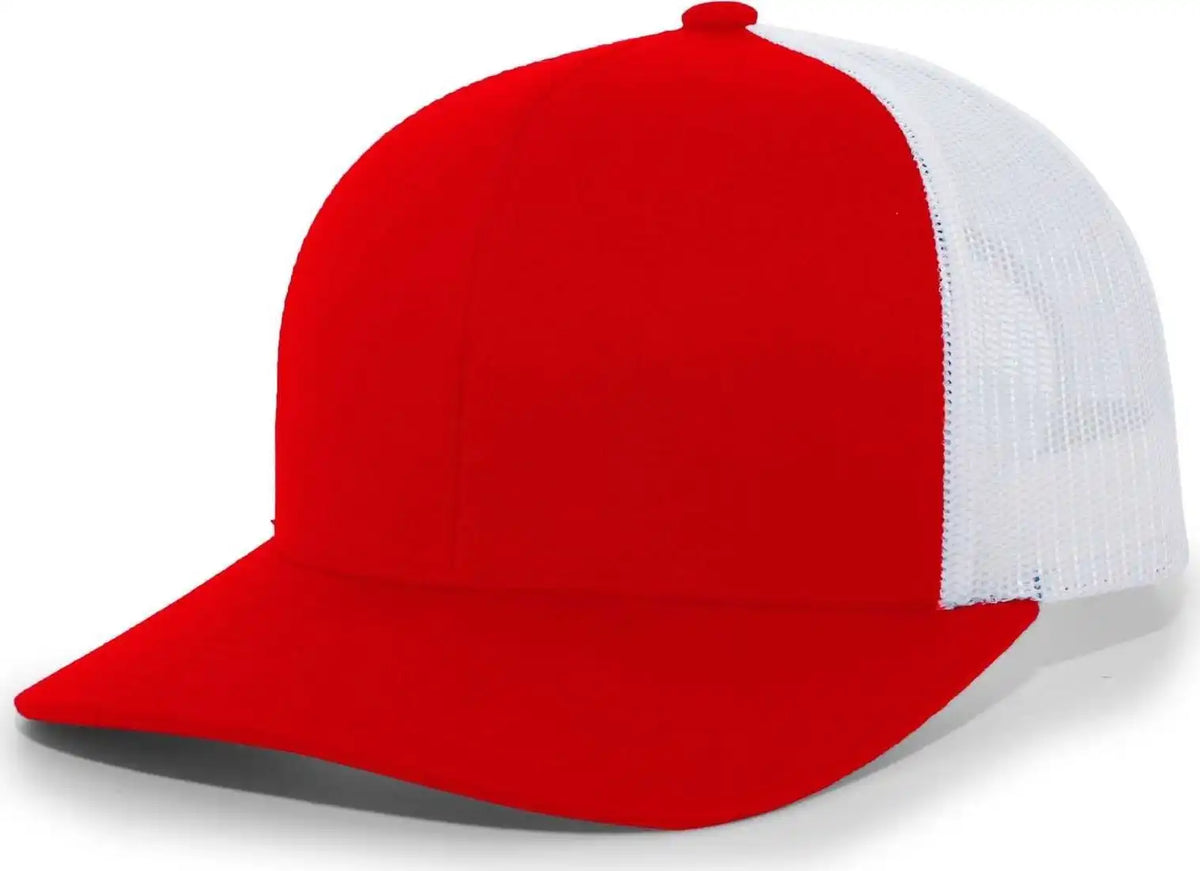 Pacific Headwear 104c Trucker Snapback Cap - Red White - 6 1/2’’ - 7’’