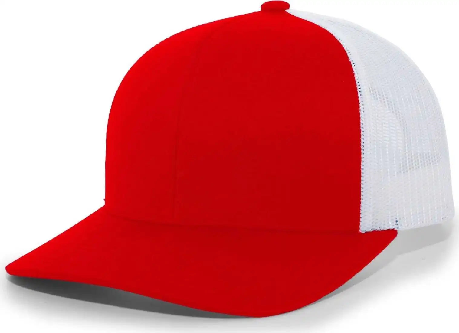 Pacific Headwear 104c Trucker Snapback Cap - Red White - 6 1/2’’ - 7’’