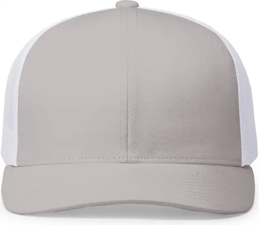 Pacific Headwear 104c Trucker Snapback Cap - Silver White