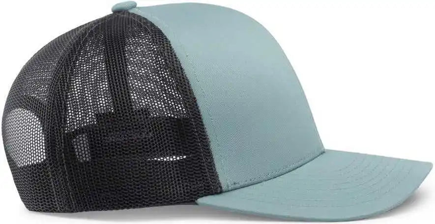 Pacific Headwear 104c Trucker Snapback Cap - Smoke Blue Charcoal - Columbia Dark Gray / 7’’ - 7 7/8’’