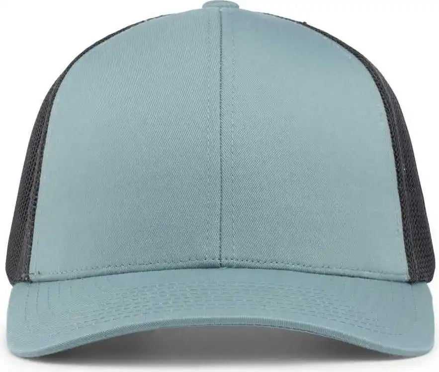 Pacific Headwear 104c Trucker Snapback Cap - Smoke Blue Charcoal - Columbia Dark Gray / 7’’ - 7 7/8’’