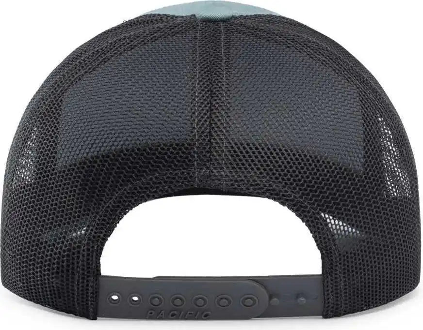 Pacific Headwear 104c Trucker Snapback Cap - Smoke Blue Charcoal - Columbia Dark Gray / 7’’ - 7 7/8’’