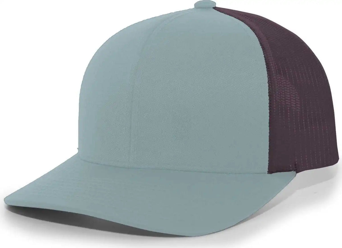 Pacific Headwear 104c Trucker Snapback Cap - Smoke Blue Charcoal - Columbia Dark Gray / 7’’ - 7 7/8’’