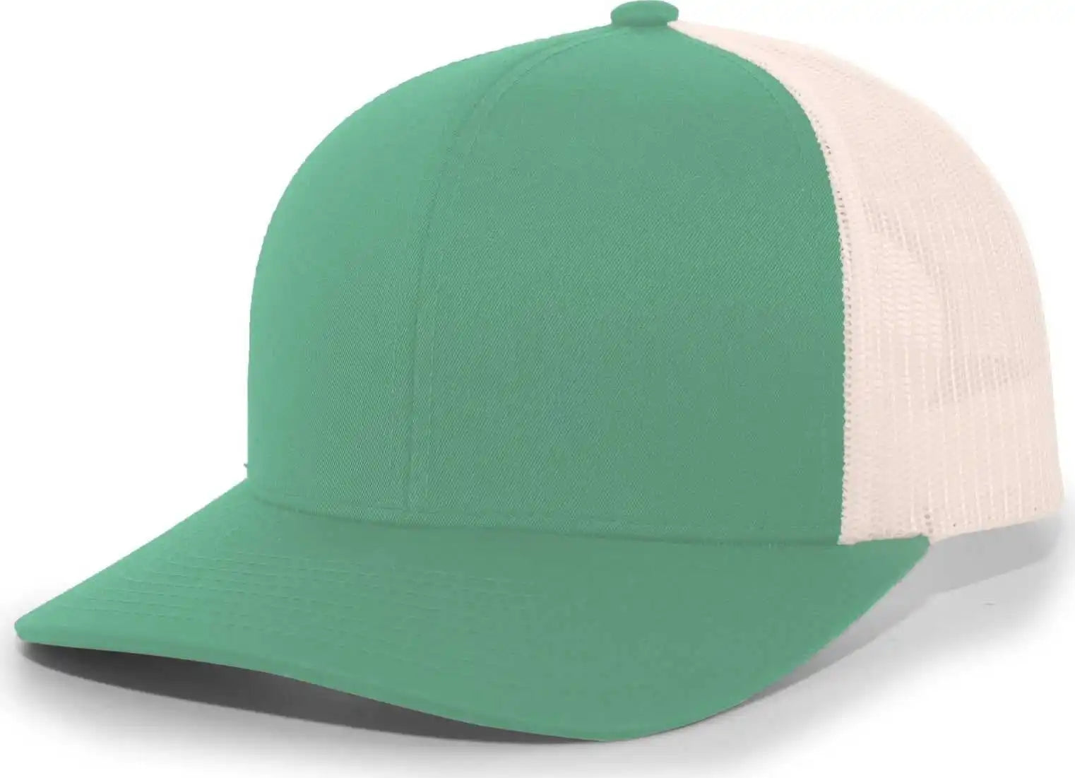 Pacific Headwear 104c Trucker Snapback Cap - Teal Beige - Ivory / 7’’ - 7 7/8’’