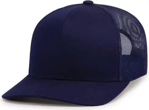Pacific Headwear 104c Trucker Snapback Cap - True Navy - 7’’ - 7 7/8’’